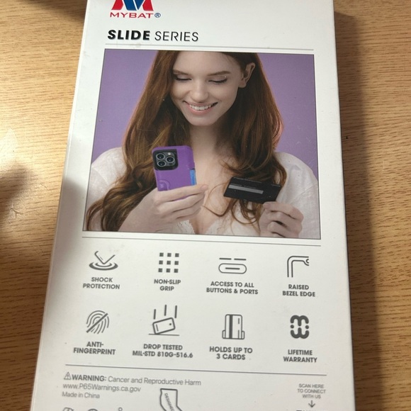 Purple iPhone Case with Flip Cover and Camera Cutout - Picture 4 of 4